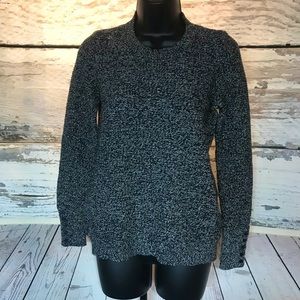 LOFT black white 100% cotton scoop neck sweater M